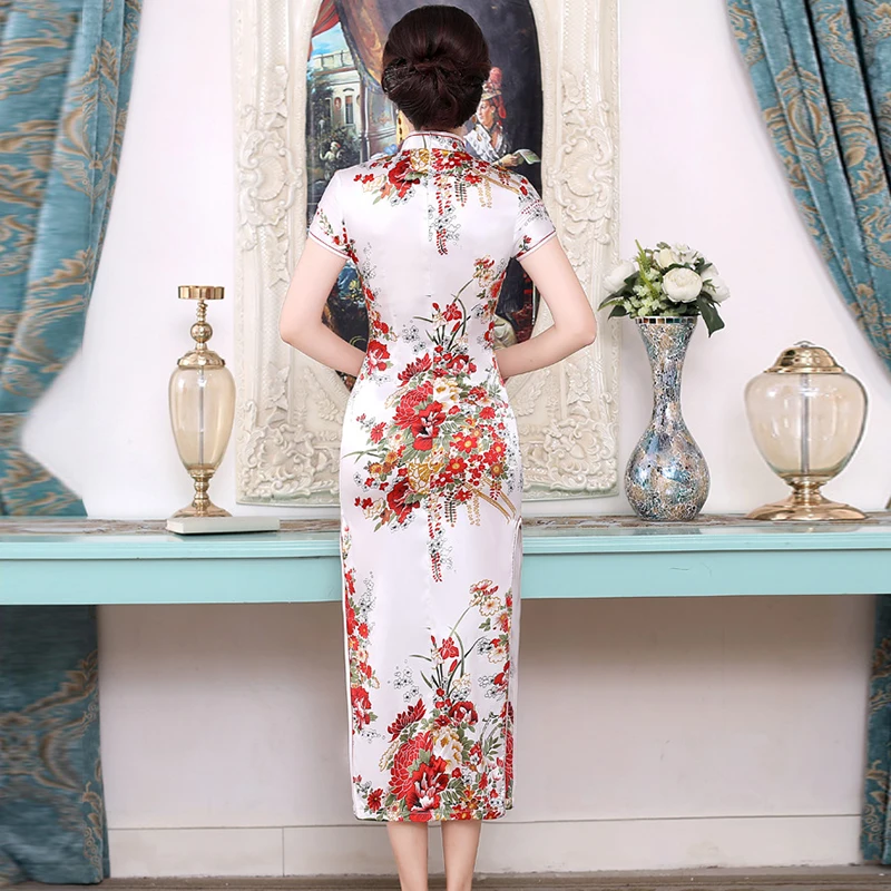 Women Pencil Dress Chinese Cheongsam Traditional Long Dress Standing Collar Split Slim Summer Elegant Retro Dresses Vestido Lady
Women Pencil Dress Chinese Cheongsam Traditional Long Dress Standing Collar Split Slim Summer Elegant Retro Dresses Vestido Lady