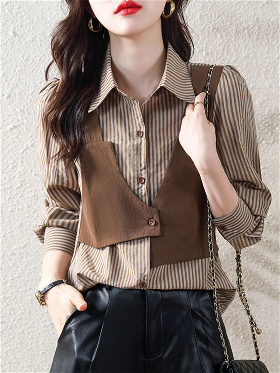 Women Spring Autumn Blouses Shirts Lady Casual Long Sleeve Turn-down Collar Striped Printed Blusas Tops DF4752
Women Spring Autumn Blouses Shirts Lady Casual Long Sleeve Turn-down Collar Striped Printed Blusas Tops DF4752