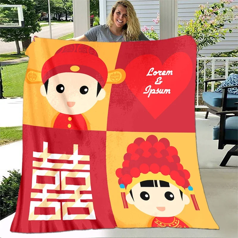 Chinese Wedding Cartoon Plush Bed Throwing Cartoon Picnic Thin Blankets Modern Flannel Blanket Cover Gedruckt Bettdecke Geschenk
Chinese Wedding Cartoon Plush Bed Throwing Cartoon Picnic Thin Blankets Modern Flannel Blanket Cover Gedruckt Bettdecke Geschenk