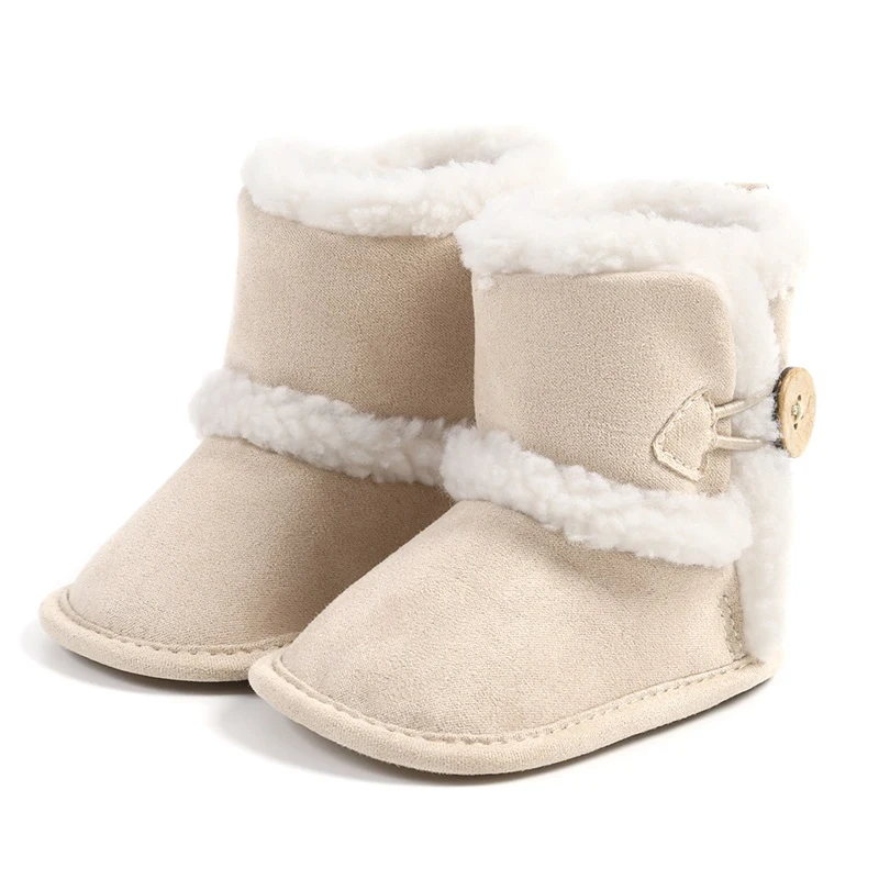 

BeQeuewll Baby Boys Girls Winter Boots Soft Anti-Slip Sole Booties Warm Slippers Crib Shoe Infant First Walkers For 0-18 Months
