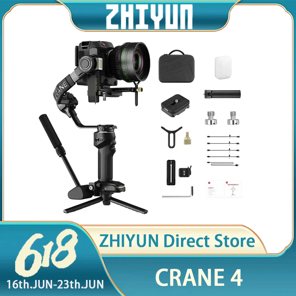 ZHIYUN Crane 4 Handheld Camera Gimbal 3-axis Stabilizer Touchscreen Portrait Vertical Shooting for Sony Nikon Canon DSLR Camera
ZHIYUN Crane 4 Handheld Camera Gimbal 3-axis Stabilizer Touchscreen Portrait Vertical Shooting for Sony Nikon Canon DSLR Camera