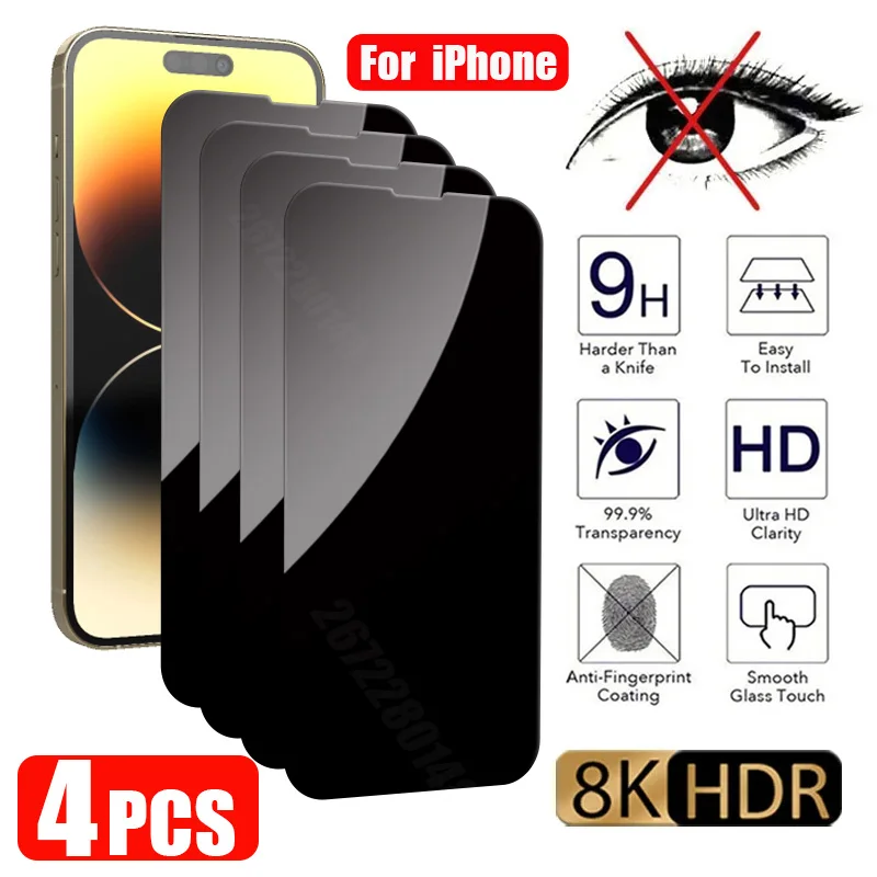 4 шт., антишпионская Защита экрана для iPhone 15, 14, 13, 12, 11 Pro Max, 13, 12, Mini, конфиденциальное стекло для iPhone 14, 15, 8, 7 Plus, SE, 2022 X, XR
4 шт., антишпионская Защита экрана для iPhone 15, 14, 13, 12, 11 Pro Max, 13, 12, Mini, конфиденциальное стекло для iPhone 14, 15, 8, 7 Plus, SE, 2022 X, XR