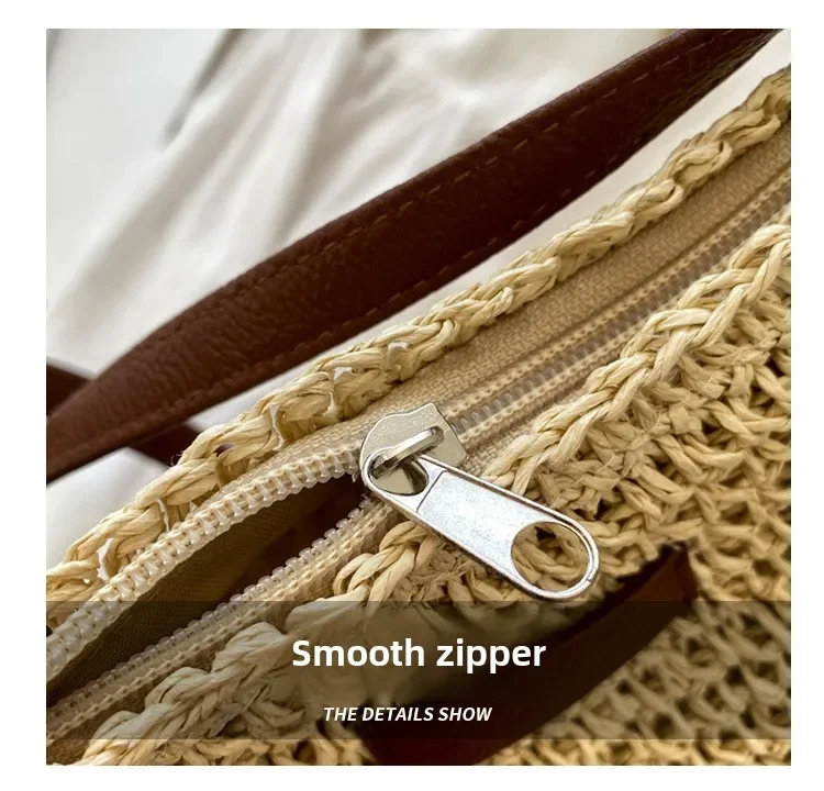 Summer Woven Travel Tote - Large Capacity Straw Beach Shoulder Bag 5 S141a50bbd7614dc497d8775b9e720682f