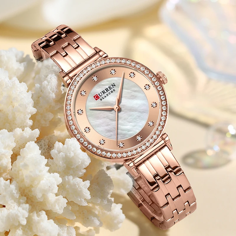 

Curren Top Brands Luxury Women's Wristwatches Waterproof Stainless Steel Bracelet Female Watches Sheel Dial Elegant Women Watch