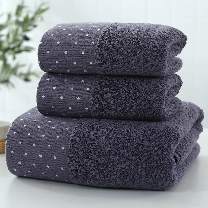 

3PCS Cotton Towel Set Bathroom Geometric Pattern Bath Towel For Adults Face Hand Towels Terry Washcloth Travel Sport Towel
