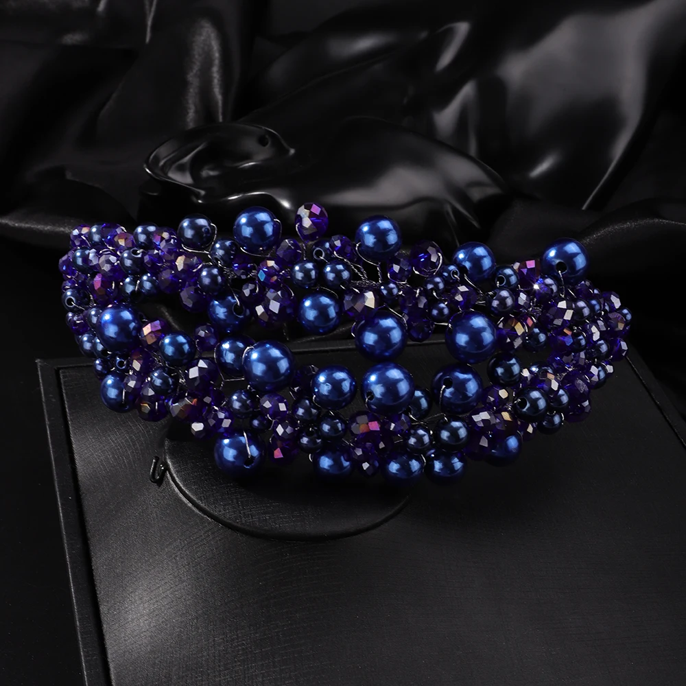 Luxury Elegant Pearl Crystal Crown Headpieces Bridal Headband Wedding Hair Jewelry Accessories Handmade Party Headdress Tiaras 22 S141ee48c96e14ea8a3c492b9991217cfM