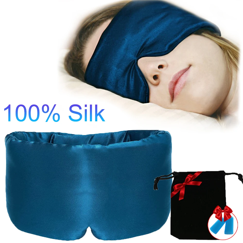 

100% Silk Natural Mulberry Sleeping Mask Silk Eye Patch Eyeshade Portable Travel Eyepatch Nap Eye Cover Soft Blindfold Smooth