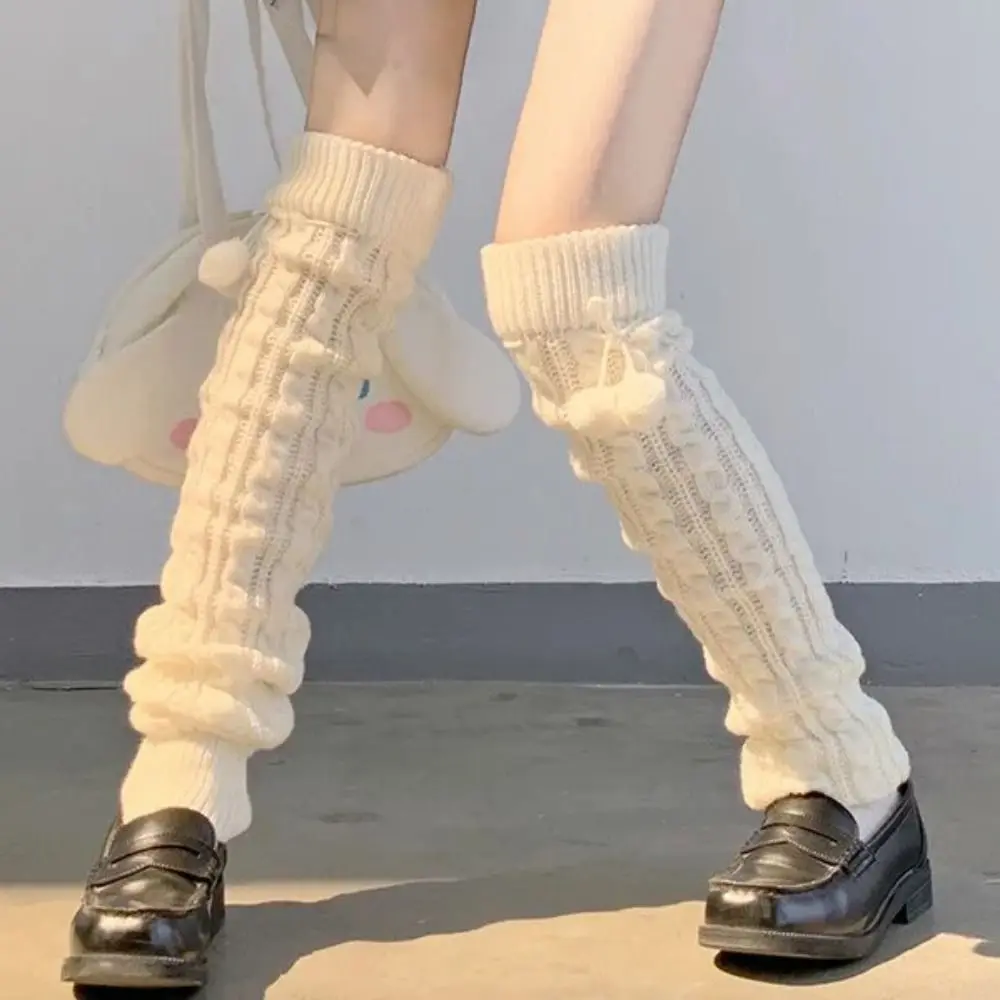 

Knitted Leg Warmer Long Socks New Lengthened Twist JK Calf Sleeves Lolita Winter Warm Over Knee Stockings