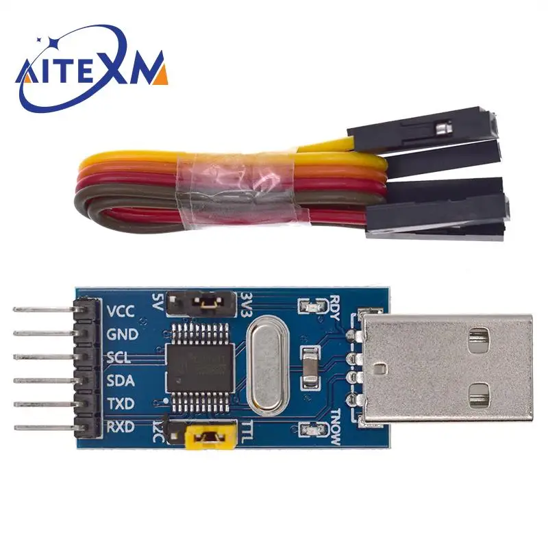 

CH341T V3 2 IN 1 Module 3.3V 5V USB to I2C IIC UART USB to TTL Single-Chip Serial Port Downloader