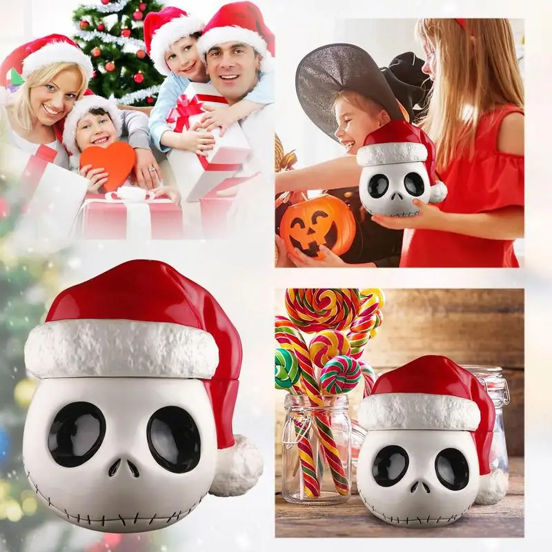 Skull Jar With Lid Resin Devil Pumpkin Halloween Storage Jar Gothic Home Decor Tabletop Christmas Hat Horror Skeleton Head Jar
Skull Jar With Lid Resin Devil Pumpkin Halloween Storage Jar Gothic Home Decor Tabletop Christmas Hat Horror Skeleton Head Jar