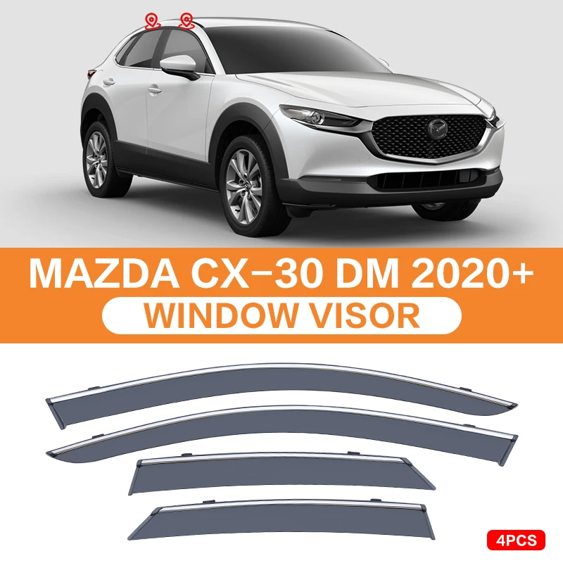 

Window Visor For Mazda CX-30 DM 2020-Today Auto Door Visor Weathershields Window Protectors