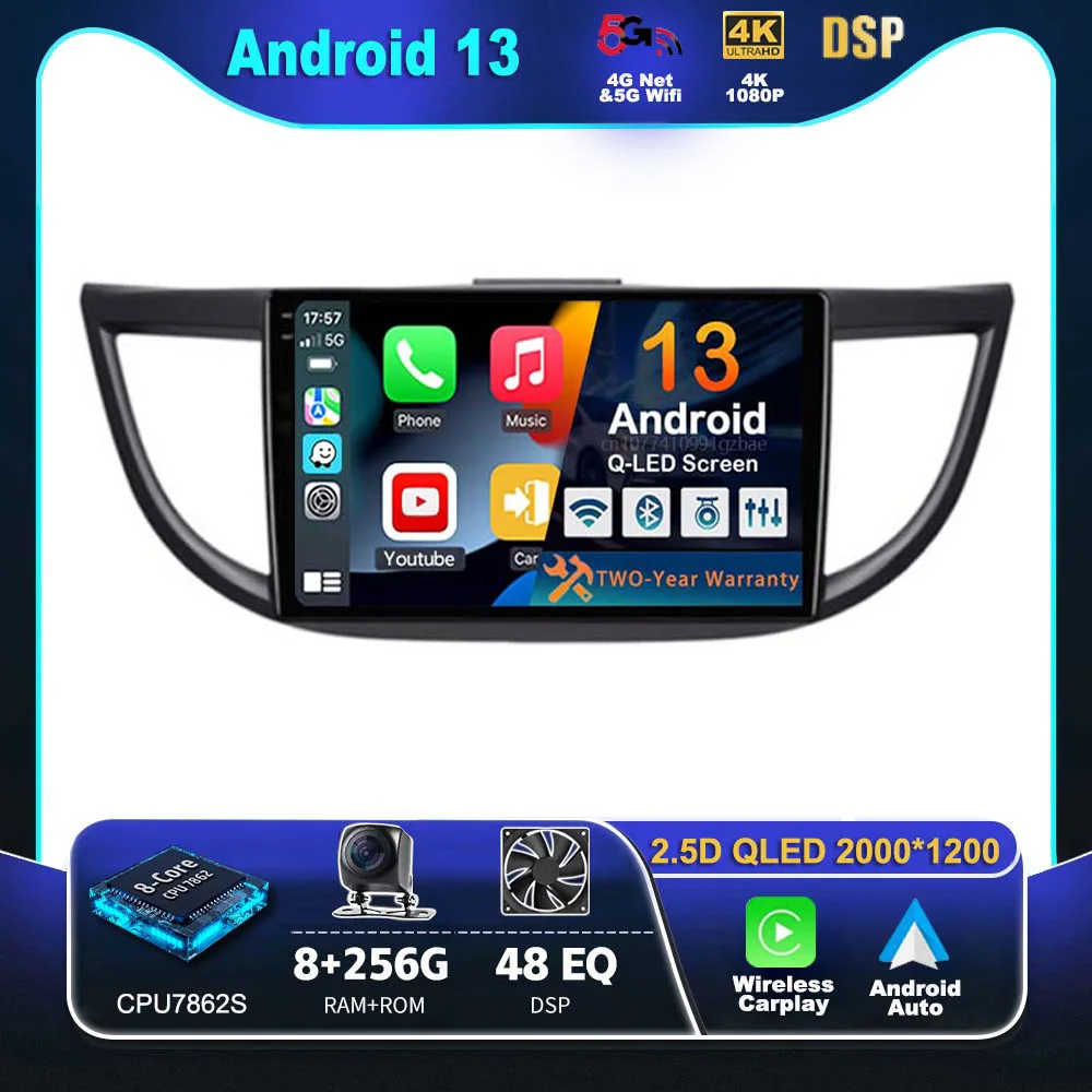 

Android 13 CarPlay Car Radio For Honda CRV CR-V 4 RM RE 2011 - 2018 Multimedia Navigation GPS Stereo Auto video Head Unit BT DVD