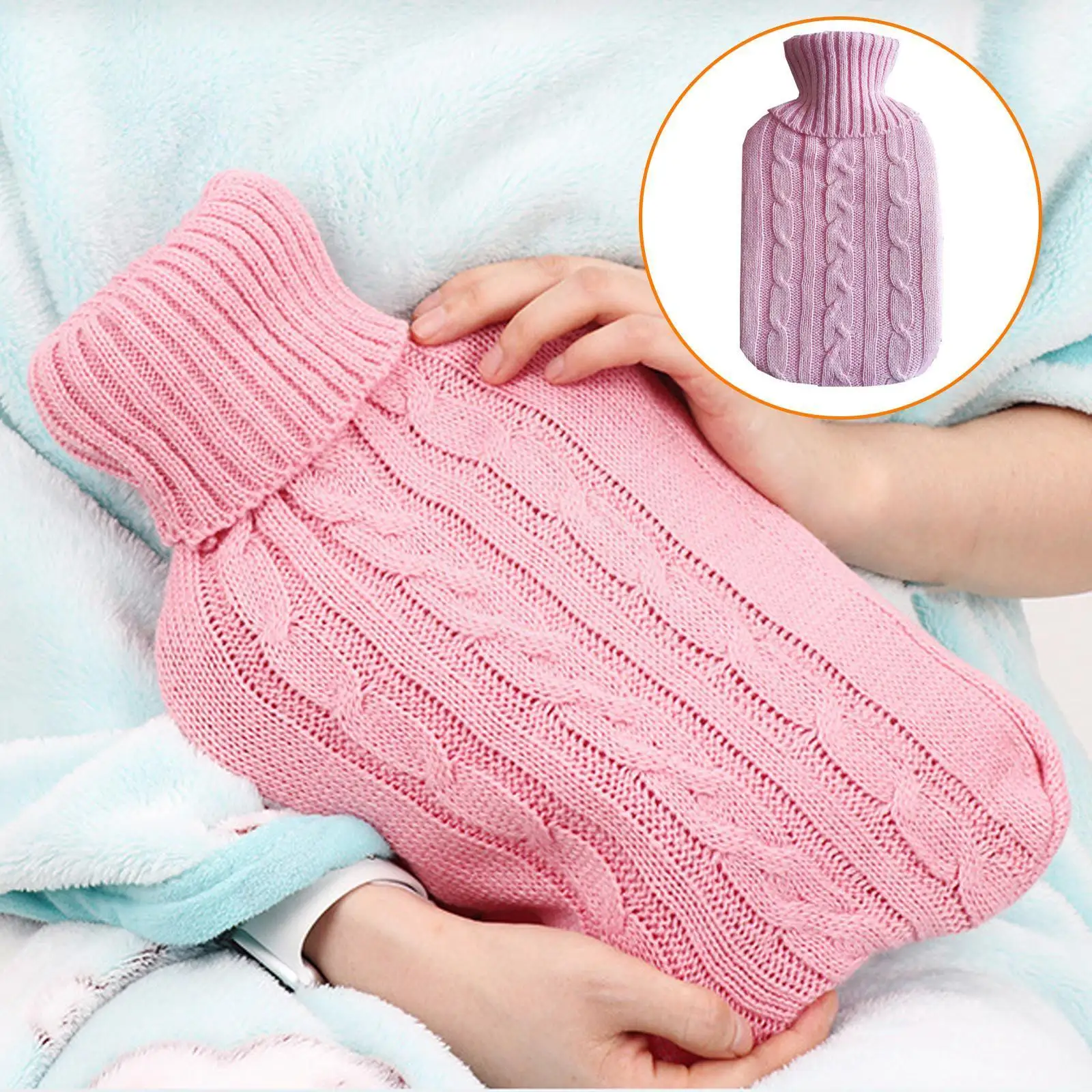 

Hot Water Bottle Knitted Cover, Removable Knitted Protective Cover For Hot Water Bag 2L Therapy Heating Pad Warming Pain Re K6Q9