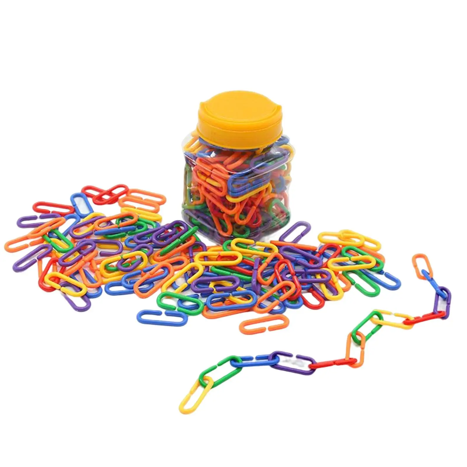 

360 шт. разноцветные крючки, звенья цепи, математическая подсчет, сортировка, игрушка, птичья клетка, цепочка, игрушка