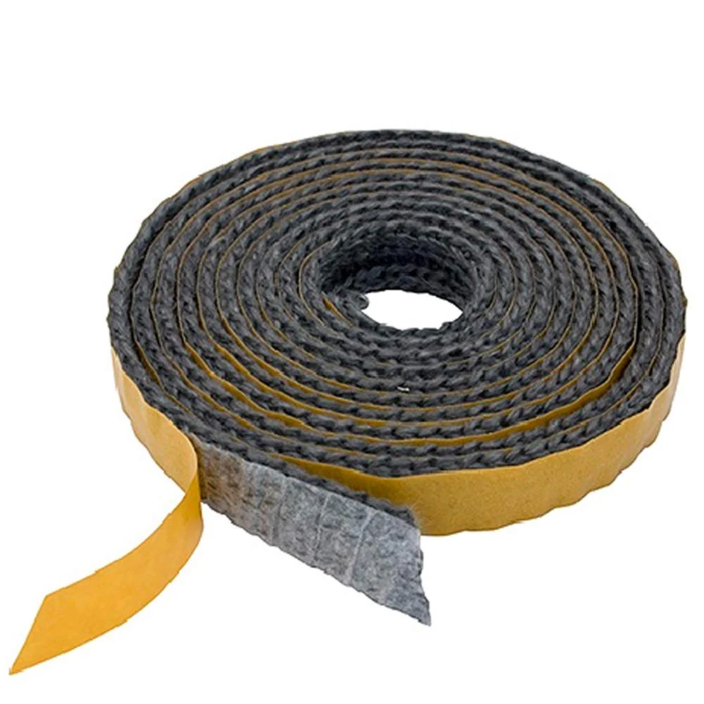 

Brand New Self Adhesive Glass Seal Rope 15mm Width 2M Length 2mm Thickness Black Fire Rope Flat Stove Rope Hearth Rope