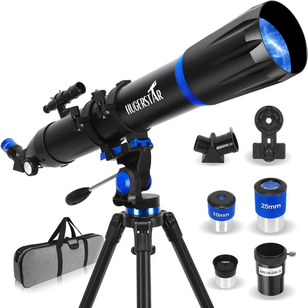 90mm Aperture 800mm Refractor Telescope for Kids Beginners, Magnification 32X-400X, with Carry Bag & Phone Adapte
90mm Aperture 800mm Refractor Telescope for Kids Beginners, Magnification 32X-400X, with Carry Bag & Phone Adapte