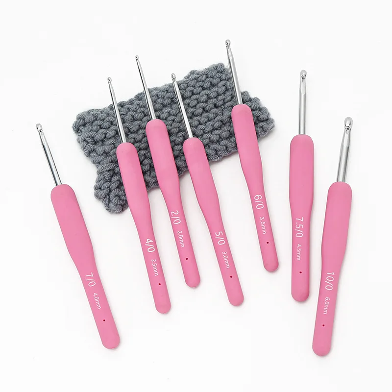 

New Pink Knitting Crochet Hook Wool Handmade Diy Tools Hat Clothes Aluminium Knit Hooks Soft Shank Crochet Needles Accessories