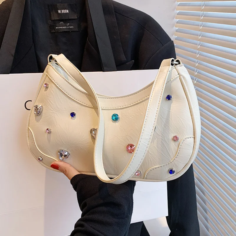 Shiny Colorful Diamond Women's bag 2023 Trend Fashion Underarm Shoulder Bag Ladies High Quality Leather Party Handbag Woman
Shiny Colorful Diamond Women's bag 2023 Trend Fashion Underarm Shoulder Bag Ladies High Quality Leather Party Handbag Woman