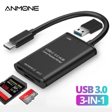 ANMONE Type C Card Reader SD Micro SD TF USB3.0 Compact Flash Card Adapter for Laptop Multi Card Reader 3 in 1 Smart Card Reader
ANMONE Type C Card Reader SD Micro SD TF USB3.0 Compact Flash Card Adapter for Laptop Multi Card Reader 3 in 1 Smart Card Reader