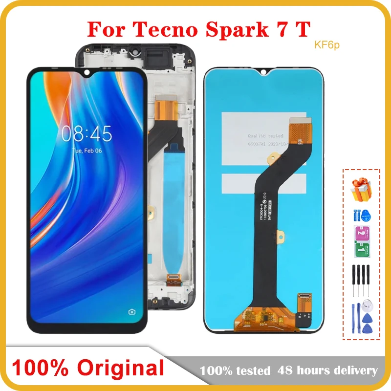 

6.52" Original For Tecno Spark 7T KF6p LCD Display Touch Screen Digitizer Assembly New For Tecno KF6p Repair Replacement Parts