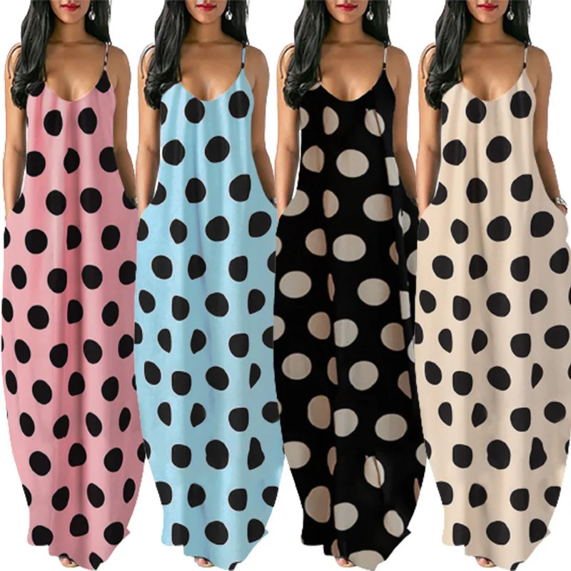 Elegant and Pretty Women's Dresses Plus Size Dresses Large Size Digital Printed Polka Dot Deep V-neck Strap Long Skirt
Elegant and Pretty Women's Dresses Plus Size Dresses Large Size Digital Printed Polka Dot Deep V-neck Strap Long Skirt