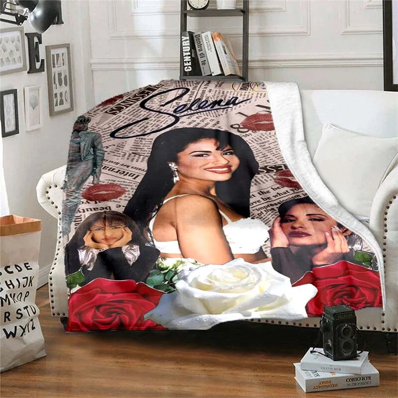 

Selena Quintanilla Vintage Blanket Art Flannel Soft Warm Plush Blanket for Sofa Bed Bedroom Living Room Travel Picnic Blanket