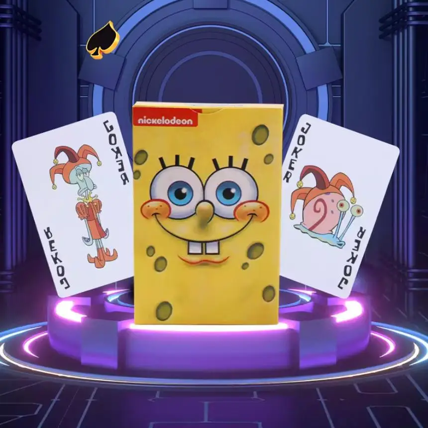 

New Cartoon SpongeBob SquarePants Poker Card Patrick Star Squidward Tentacles Cosplay 55pcs Anime Playing Cards Party Board Game