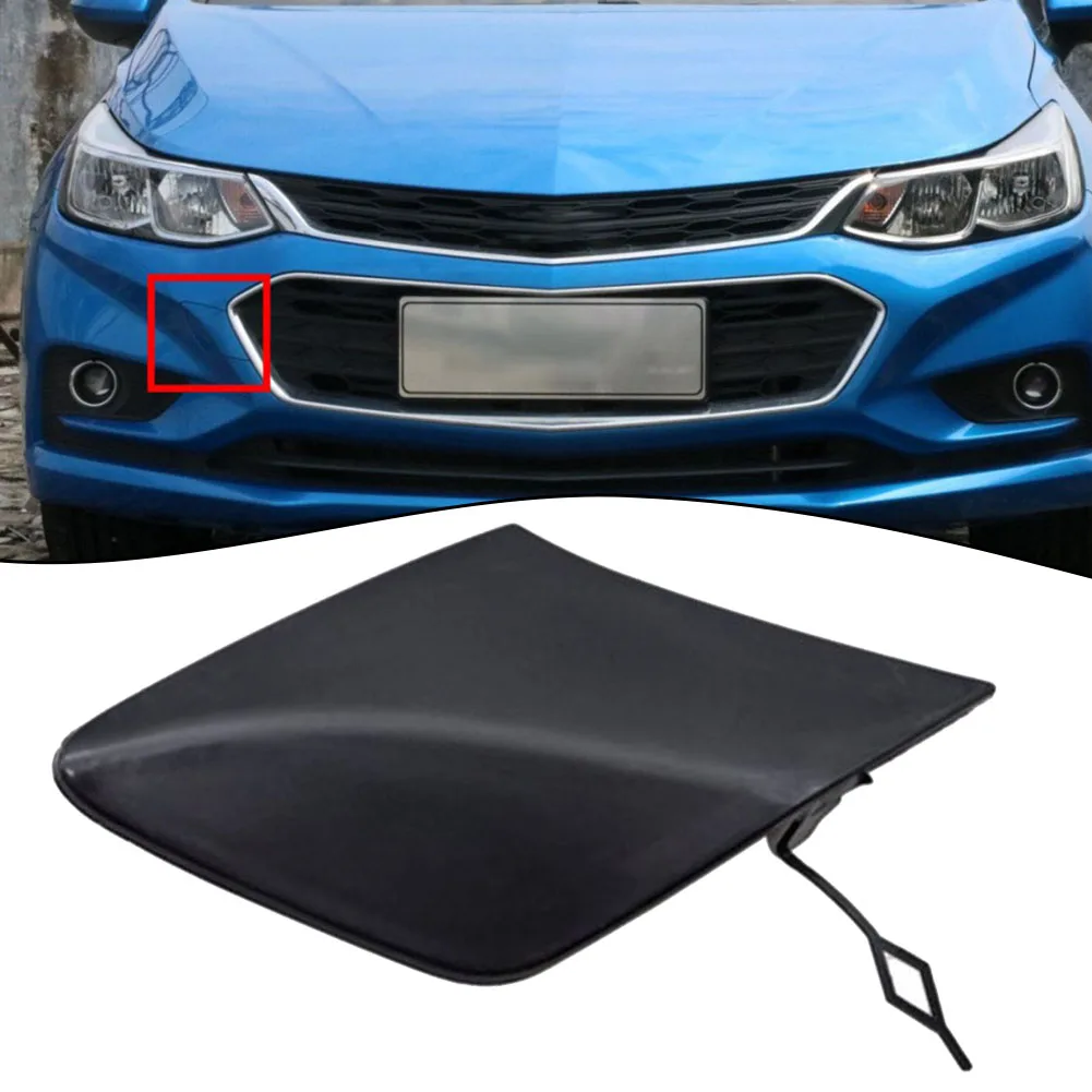 

1x Unpainted Black Front Bumper Tow Hook Cover ABS Cap For Chevrolet-Cruze 2017 L, LS, LT, Premier 1.4L L4 - Gas, 1.6L L4-Diesel