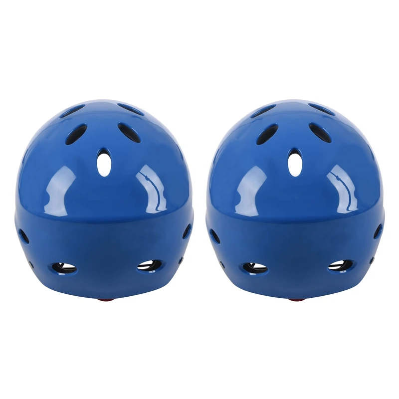

2X Safety Protector Helmet 11 Breathing Holes For Water Sports Kayak Canoe Surf Paddleboard - Blue