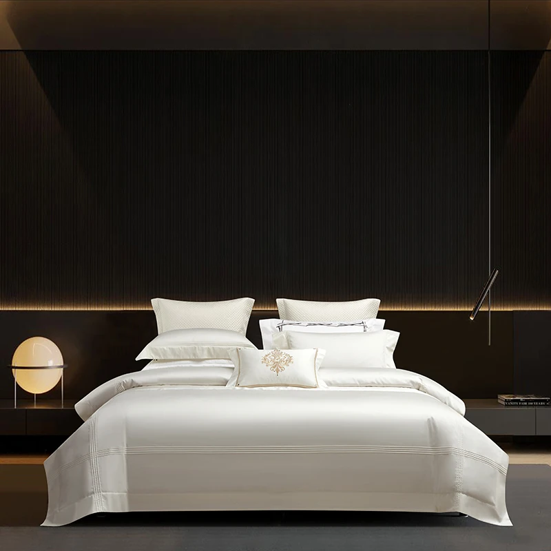200S Pima Cotton Luxury Bedding Set Soft Glossy Egyptian Long-staple Cotton Duvet Cover Set Silky Bed Sheet Pillowcases
200S Pima Cotton Luxury Bedding Set Soft Glossy Egyptian Long-staple Cotton Duvet Cover Set Silky Bed Sheet Pillowcases