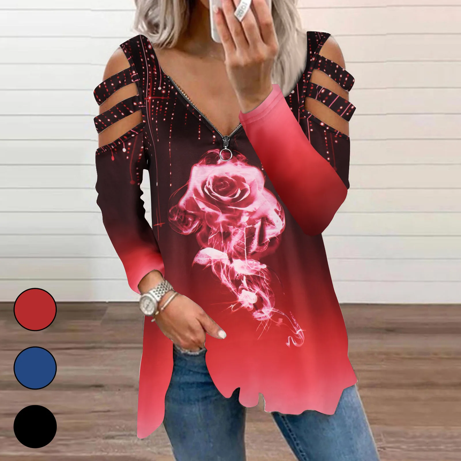 Autumn New Women's Fashion Loose Long Sleeve Shirt V-Neck Zipper Casual Office Tops Female and Lady Autumn Clothing
Autumn New Women's Fashion Loose Long Sleeve Shirt V-Neck Zipper Casual Office Tops Female and Lady Autumn Clothing