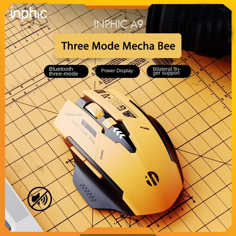 

Inphic A9 Gaming Three-mode Wireless Wired Bluetooth 2.4G Mouse Rechargeable Usb Silent Mice For Laptop Pc Gamer Accessory Gift