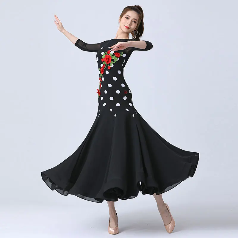 2023 New Ballroom Dance Competition Dress For Women Mesh Sleeved Big Swing Skirt Adult Waltz Tango Modern Dance Clothing DN15359
2023 New Ballroom Dance Competition Dress For Women Mesh Sleeved Big Swing Skirt Adult Waltz Tango Modern Dance Clothing DN15359