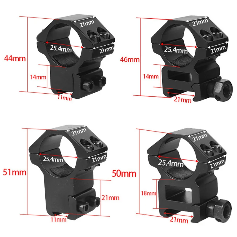 

Scope Mounts for 11mm 20mm Picatinny Weaver Rail Scope Tube Dia 25.4mm 30mm Ring Mounting for Riflescope Flashlight Accessories