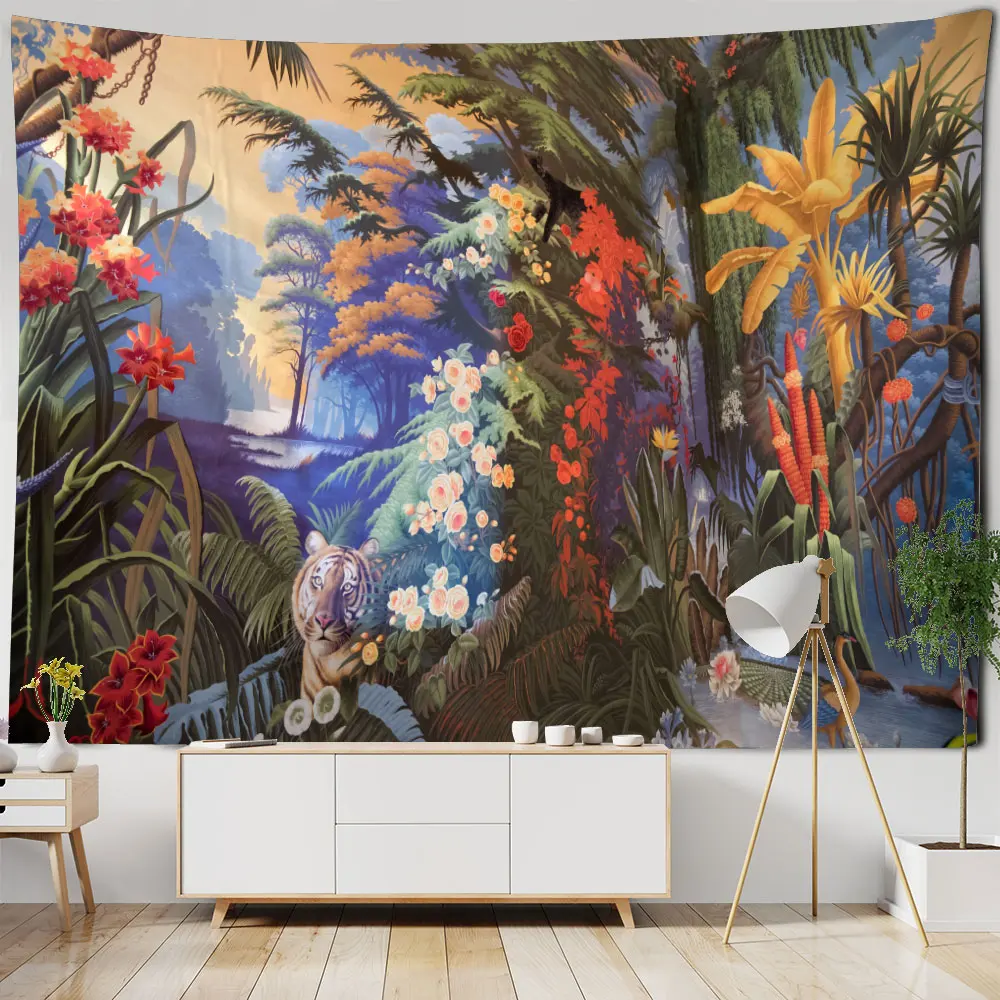 Plant Animal Tapestry Wall Hanging Fantasy Jungle Flower Fabric Decorative Blanket Bohemian Aesthetics Room Wall Art Decoration
Plant Animal Tapestry Wall Hanging Fantasy Jungle Flower Fabric Decorative Blanket Bohemian Aesthetics Room Wall Art Decoration