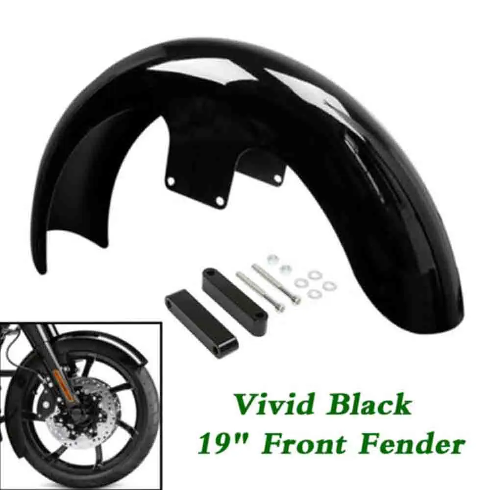 

Motorcycle Vivid Black 19" Wheel Wrap Front Fender For Harley Touring Electra Road Glide CVO Tri FLHR Custom Baggers