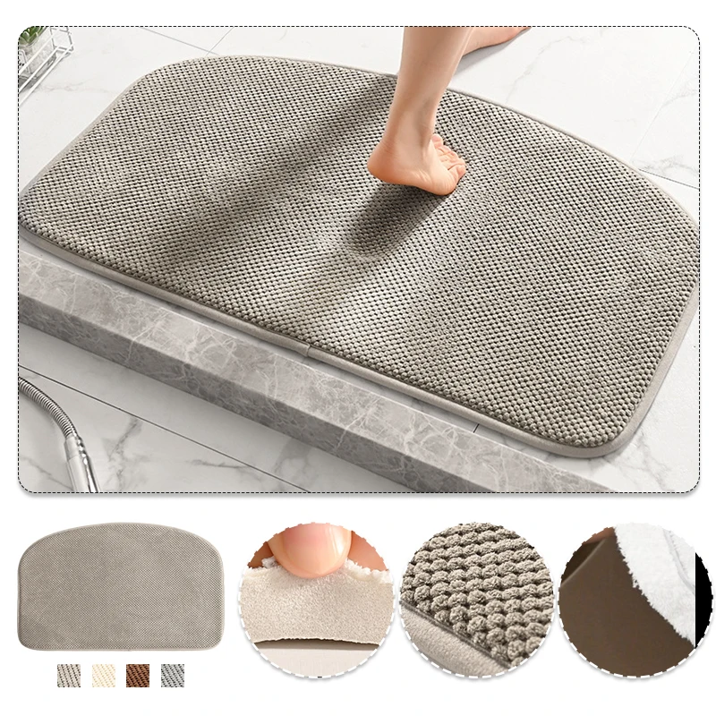 

New Memory Foam Bath Mat Soft Rebound Absorbent Shower Carpet Large Thicken Non Slip Floor Pad Home Decoration Bathroom Rug