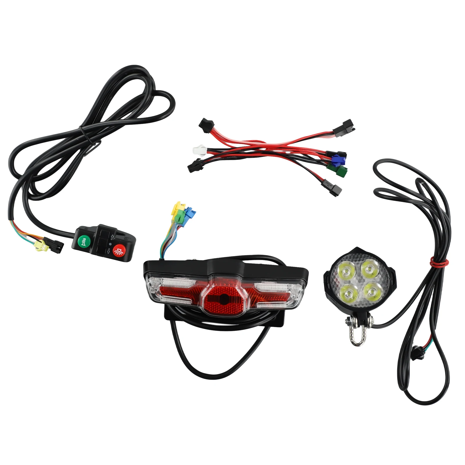 12V-80V 12W LED Electric Bicycle Headlight Horn Tail Light Switch Assembly 12-60V With Horn Brake Turn Signal Taillight Set
12V-80V 12W LED Electric Bicycle Headlight Horn Tail Light Switch Assembly 12-60V With Horn Brake Turn Signal Taillight Set