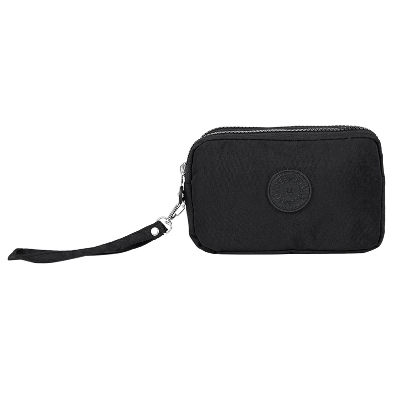 2X Women Small Wallet Washer Wrinkle Fabric Phone Purse Three Zippers Portable Make Up Bag Black
2X Women Small Wallet Washer Wrinkle Fabric Phone Purse Three Zippers Portable Make Up Bag Black