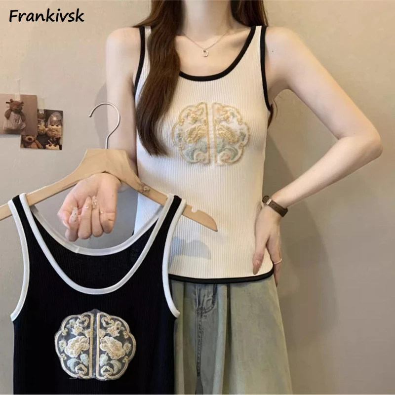 Embroidery Tanks for Women Popular Chinese Style Comfortable Leisure Summer Versatile Bright Line Sleeveless Vintage Crop Tops
Embroidery Tanks for Women Popular Chinese Style Comfortable Leisure Summer Versatile Bright Line Sleeveless Vintage Crop Tops
