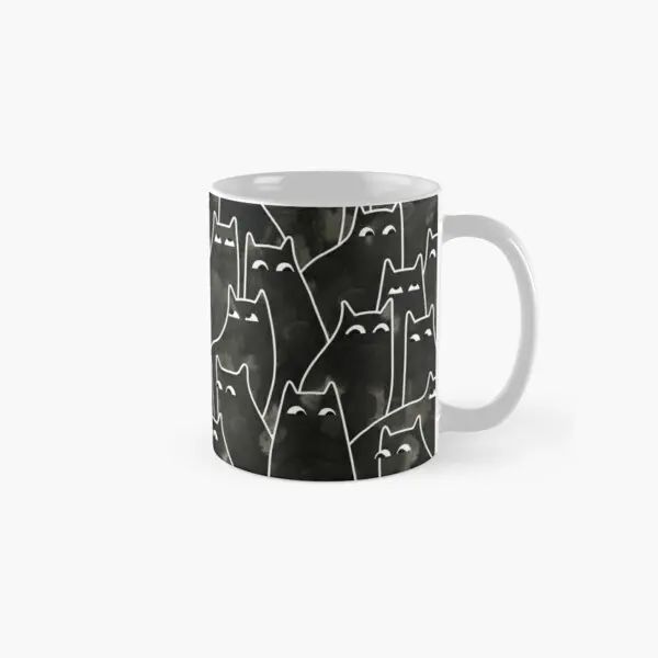 

Suspicious Cats Classic Mug Coffee Cup Tea Picture Simple Photo Gifts Drinkware Printed Design Image Handle Round