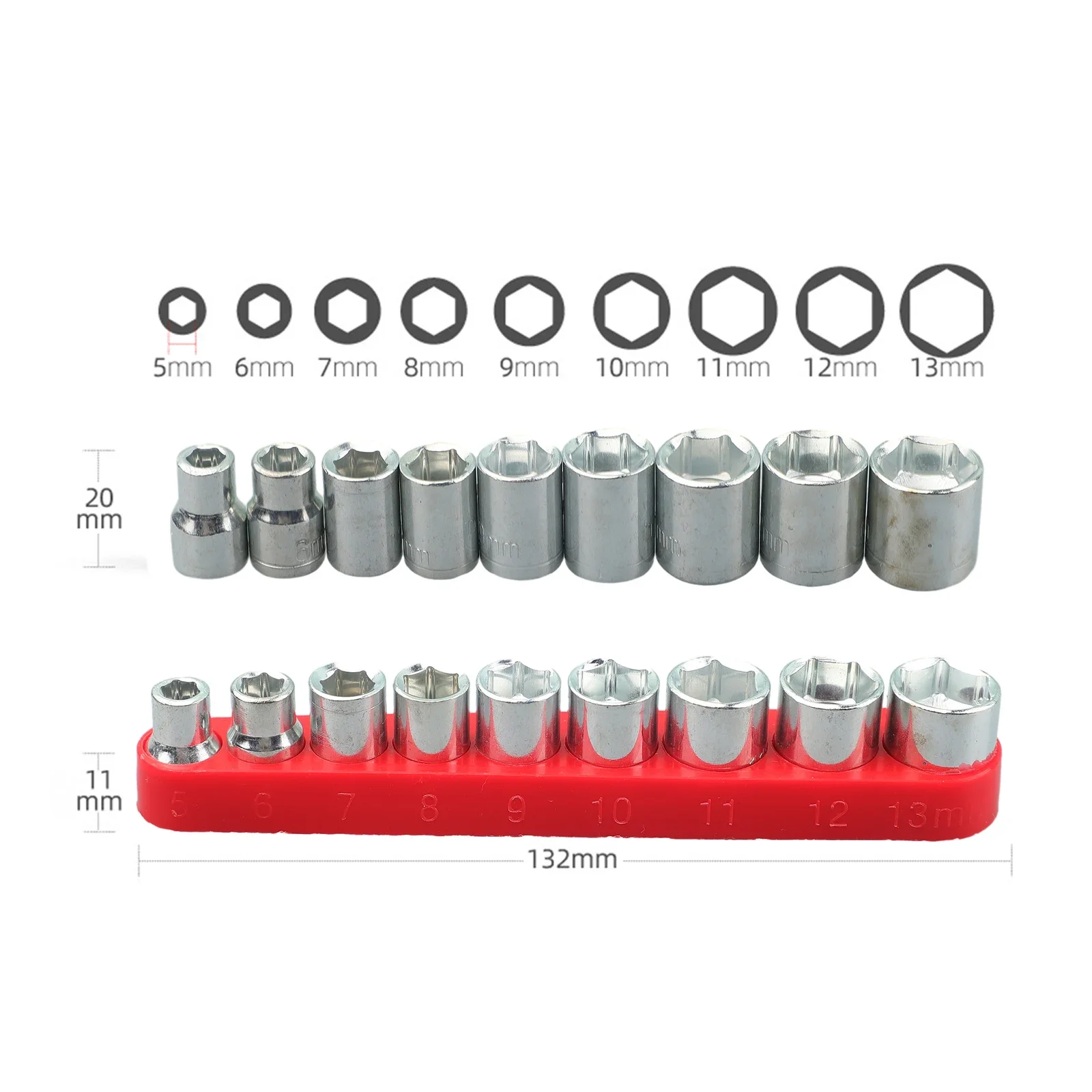 9 Pieces/set Hexagon Key Sleeve 1/4 Inch Handle 5-13mm Carbon Steel Hexagon Screwdriver Hexagon Socket Removal Tool
9 Pieces/set Hexagon Key Sleeve 1/4 Inch Handle 5-13mm Carbon Steel Hexagon Screwdriver Hexagon Socket Removal Tool