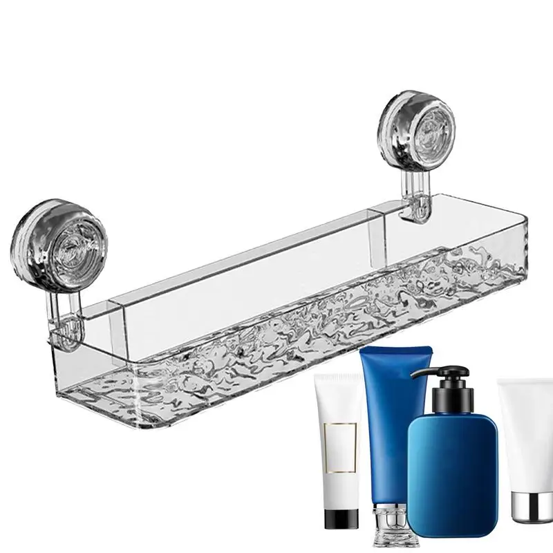 

Suction Cup Shower Shelf Rectangle Suction Cup Shelf For Shower Rectangle Space-Saving Shower Basket Storage for Bathroom