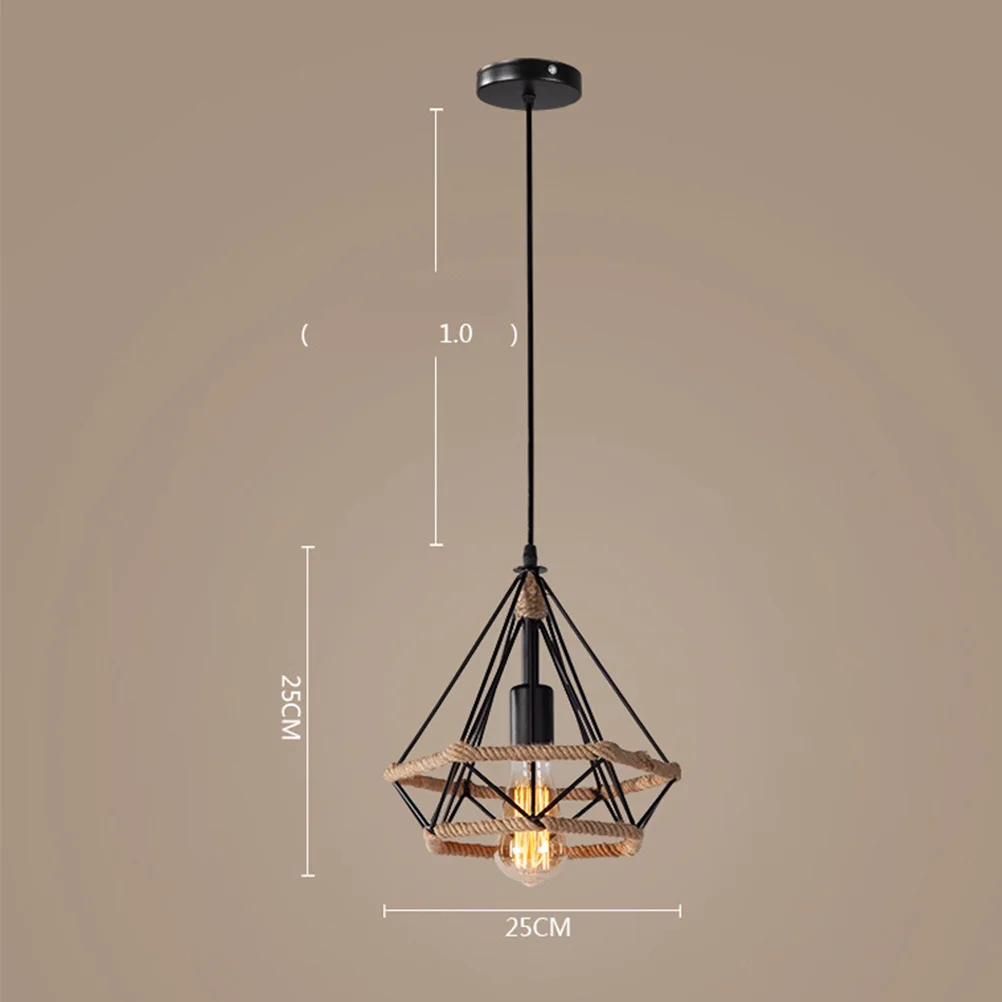 Wrought Iron Rope Ceiling Lamp American Country Industrial Chandelier 110-220V E27 Lamp Holder Diamond Chandelier for Home
Wrought Iron Rope Ceiling Lamp American Country Industrial Chandelier 110-220V E27 Lamp Holder Diamond Chandelier for Home
