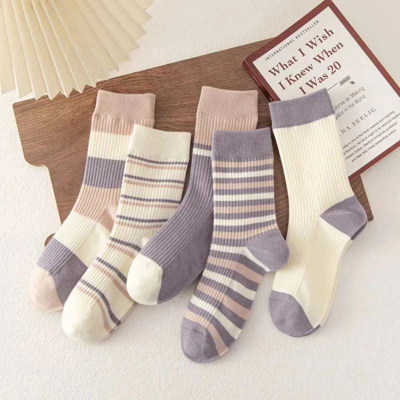 5Pairs Japanese Striped Middle Tube Socks For Women Men Soft Cotton Autumn Winter Socks Fashion Sports College Sock Sokken
5Pairs Japanese Striped Middle Tube Socks For Women Men Soft Cotton Autumn Winter Socks Fashion Sports College Sock Sokken