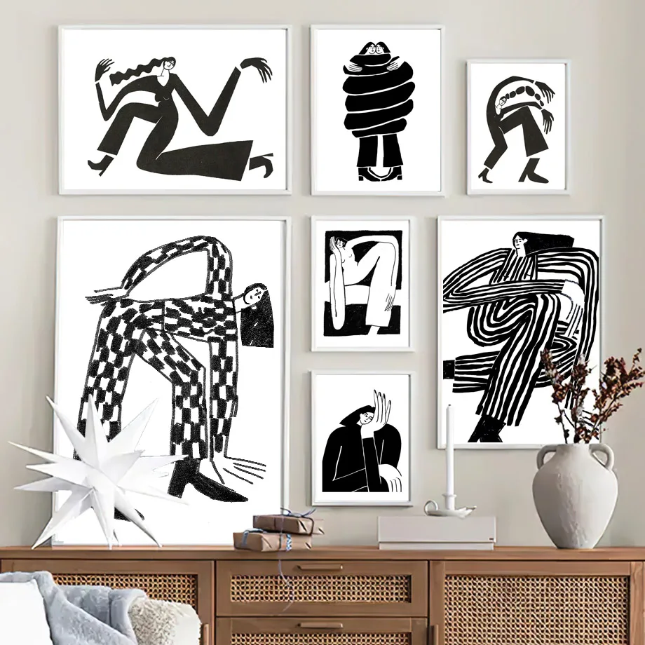 Nordic Poster Black White Abstract Curve Lines Clothes Girl Pose Wall Art Canvas Painting Wall Pictures For Living Room Decor
Nordic Poster Black White Abstract Curve Lines Clothes Girl Pose Wall Art Canvas Painting Wall Pictures For Living Room Decor