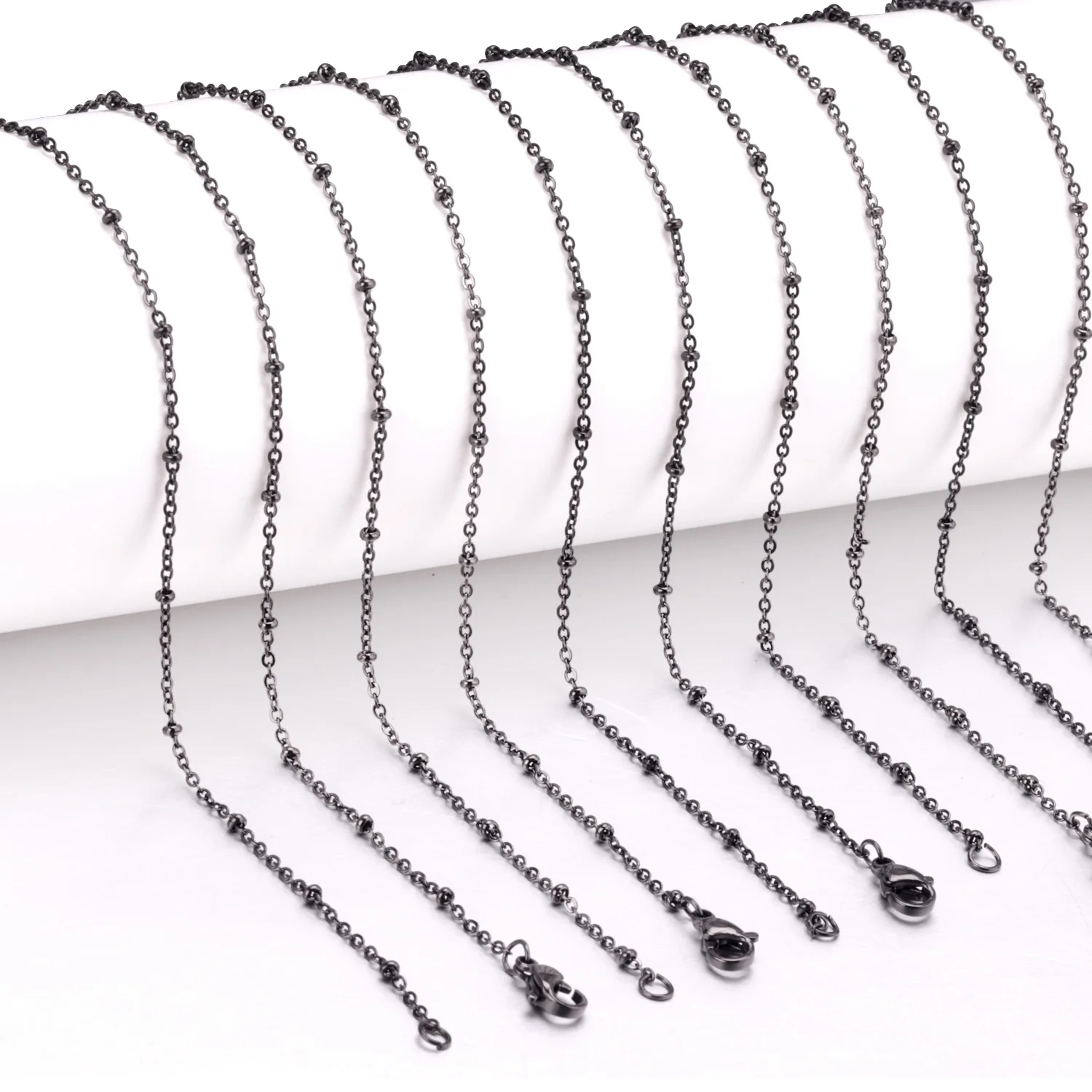 LUXUKISSKIDS 10pcs/Lots Wholesale Bead Chains Necklaces 18/20/22/24inch 2mm Chain With Beads Jewelry Accessories For Making Part 9 S146098fd1e1446eeaf9157f3d1cd4fa1f