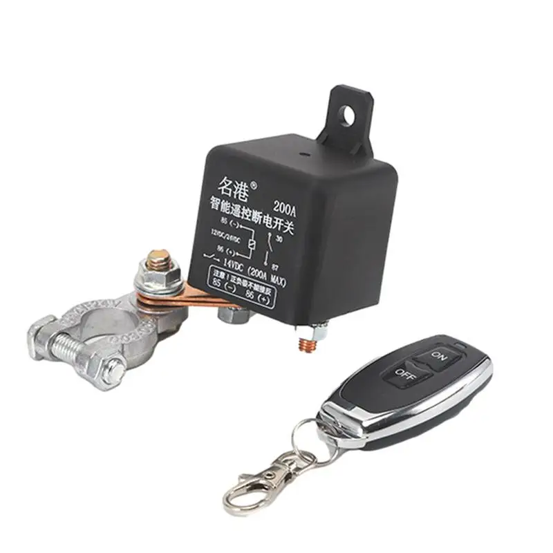 

Universal Battery Switch Relay Remote Control Battery Isolator 24V12V 200A Wireless Remote Control Switch Car Total Power Protec