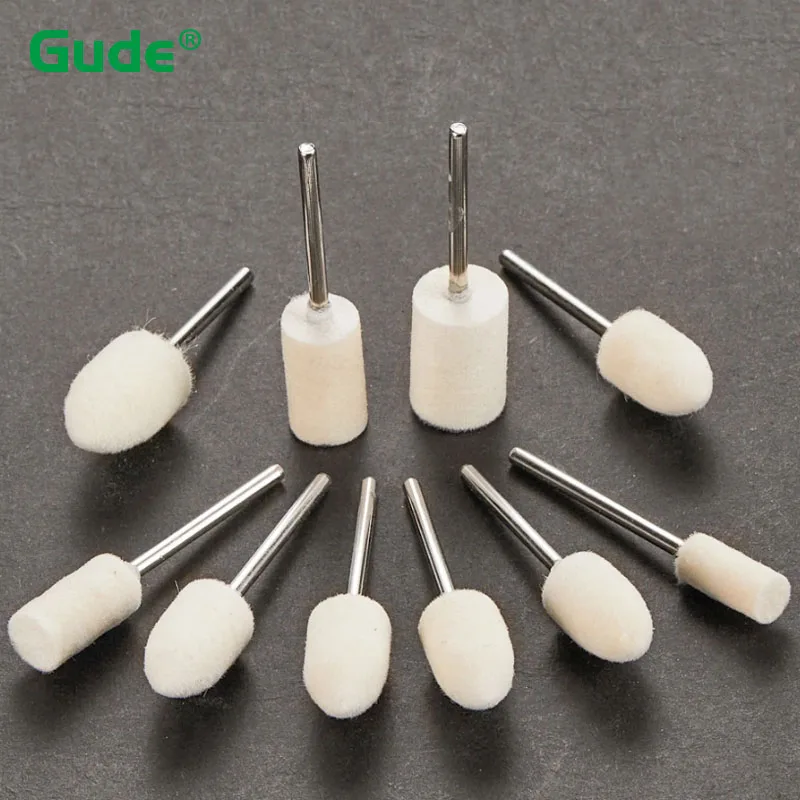 

12 Pcs 3-12mm Wool Felt Mounted Polishing Buffing Wheel 2.35/3mm Shank Grinding Head for Dremel Drill Rotary Tool