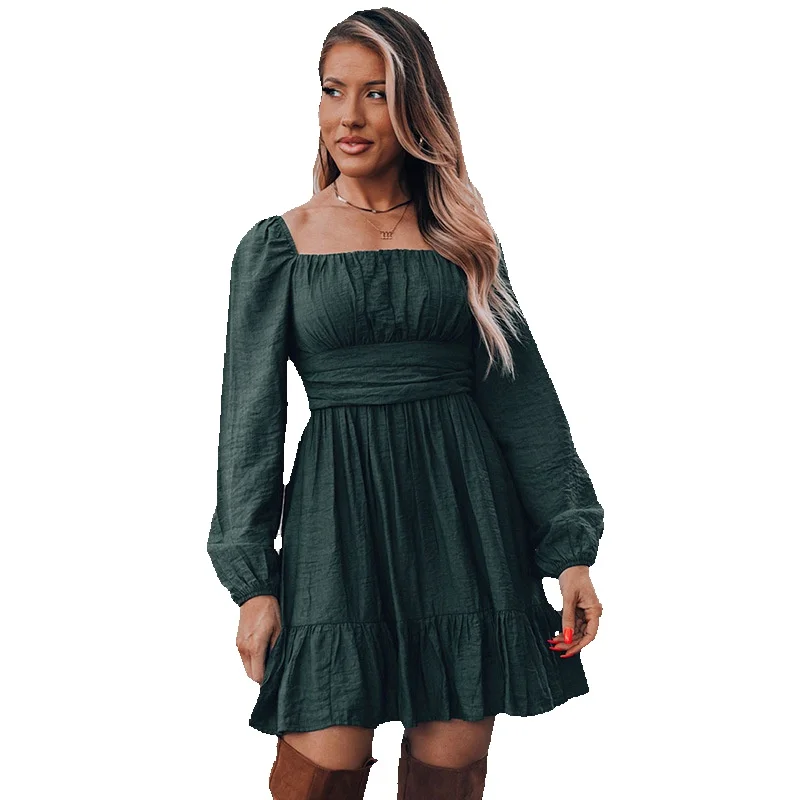 Casual Solid Color High Waist Long Sleeve Dress For Women 2023 Autumn New Drawn Pleated Knee Length Short Skirt
Casual Solid Color High Waist Long Sleeve Dress For Women 2023 Autumn New Drawn Pleated Knee Length Short Skirt